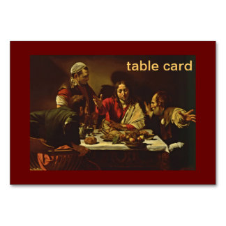 Tarjeta De Mesa Cena en Emmaus con amigos