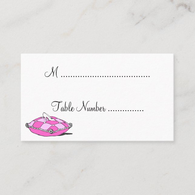 Tarjeta De Mesa Cenicienta Slipper Personalizado rosa Mesa de las  (Anverso)