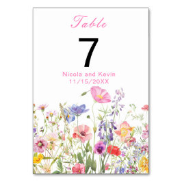 Tarjeta De Mesa Centro de flores silvestres de primavera