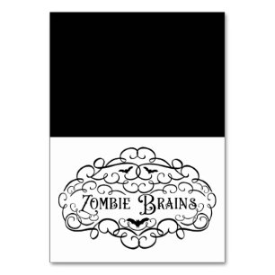 Tarjeta De Mesa Cerebros de Zombies Comida Vintage Elegante para T