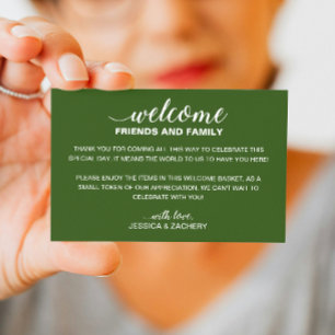 Tarjeta De Mesa Cesta de bolsitas de bienvenida de Boda blanco sob