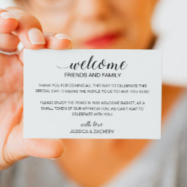 Tarjeta De Mesa Cesta de bolsitas de regalo de bienvenida Boda mod