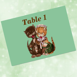 Tarjeta De Mesa Cesta de regalo de rata para gatos de época