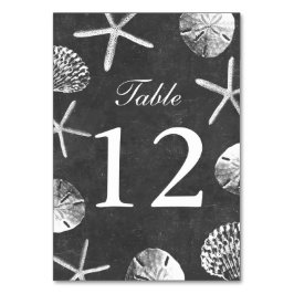 Tarjeta De Mesa Chalkboard Beach Temática Seasheles Números de tab