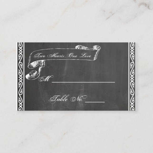 Tarjeta De Mesa Chalkboard Posh Boda Place Cards (Anverso)