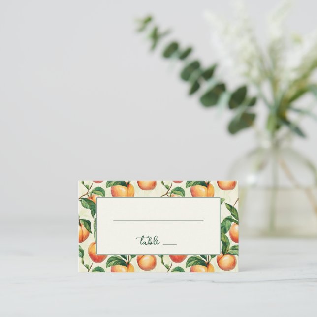 Tarjeta De Mesa Cheerful Peach Illustration Grid (Anverso de pie)