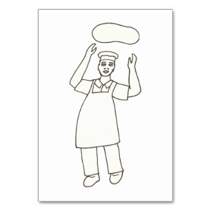 Tarjeta De Mesa Chef Tossing Pizza Leading Flashcards para adultos