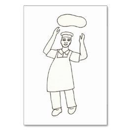 Tarjeta De Mesa Chef Tossing Pizza Leading Flashcards para adultos