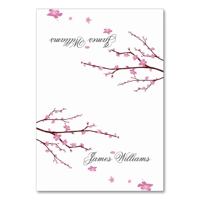 Tarjeta De Mesa Cherry Blossom Boda Place Cards (Anverso)