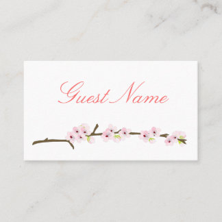 Tarjeta De Mesa Cherry Blossom Branch Place Card (Tarjeta blanca)