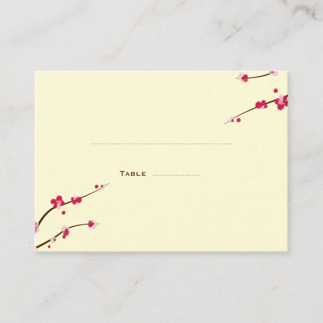 Tarjeta De Mesa Cherry Blossom Place Cards (Anverso)