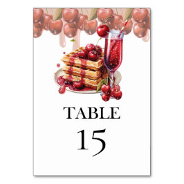 Tarjeta De Mesa Cherry Bridal Shower Brunch