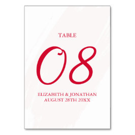 Tarjeta De Mesa Cherry Red Wedding