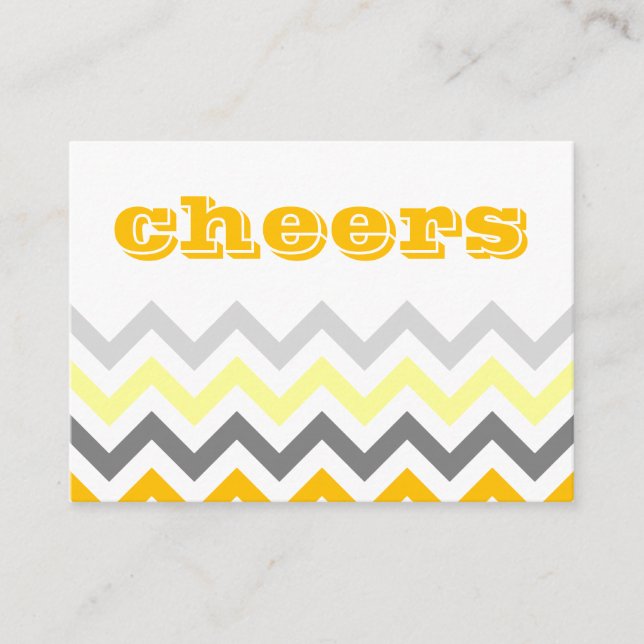 Tarjeta De Mesa Chevron Boda Place Cards (Anverso)