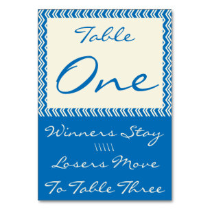 Tarjeta De Mesa Chevron Linen Bunco Table Card #1