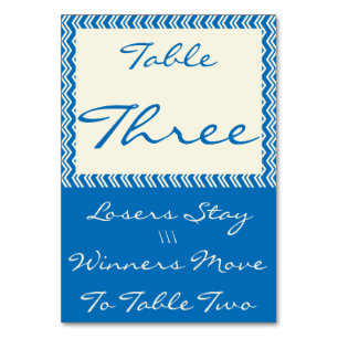 Tarjeta De Mesa Chevron Linen Bunco Table Card #3