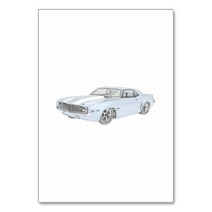 Tarjeta De Mesa Chevy Camaro 1969