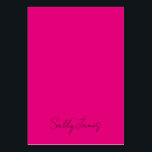 Tarjeta De Mesa Chic Modern Rosa Caliente y Negro Nombre de Firma<br><div class="desc">Precioso ajuste fino del código de color para el fondo Rosa Caliente con un diseño de texto personalizado de letra a mano negra. Personalice el estilo de caligrafía elegante,  tamaño y color según sea necesario.</div>