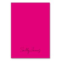 Chic Moderno Rosa Caliente y Firma Negra Nombre