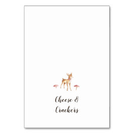 Tarjeta De Mesa Chica de color de agua ciervo sobre etiquetas de c