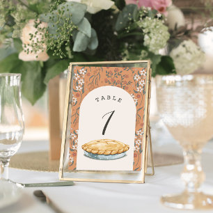 Tarjeta De Mesa Chica floral de Little Cutie Pie Naranja