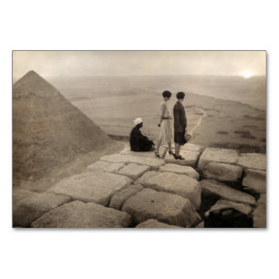 Tarjeta De Mesa Chicas Flapper Amanecer Pirámide de Keops, Egipto
