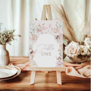 Tarjeta De Mesa Chicas Florales Rosa de Hadas Magníficas Cumpleaño