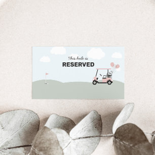 Tarjeta De Mesa Chicas Pink Hole-In-One Golf 1er cumpleaños