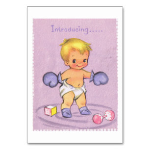 Tarjeta De Mesa Chico dulce vintage