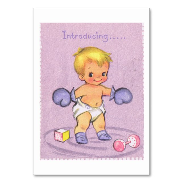 Tarjeta De Mesa Chico dulce vintage (Anverso)