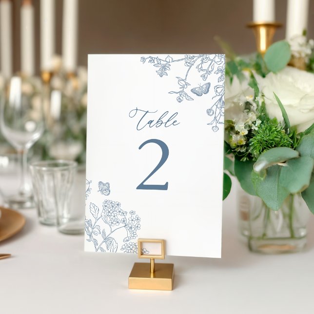 Tarjeta De Mesa Chinoiserie Blue Bridal Shower Flat (Subido por el creador)