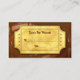 Tarjeta De Mesa Chocolate Golden Ticket Bar o Bat Mitzvah
