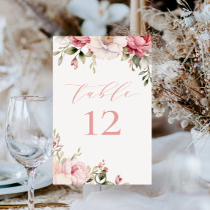 Tarjeta De Mesa Chorreo de bebé de flores rosadas elegantes para b