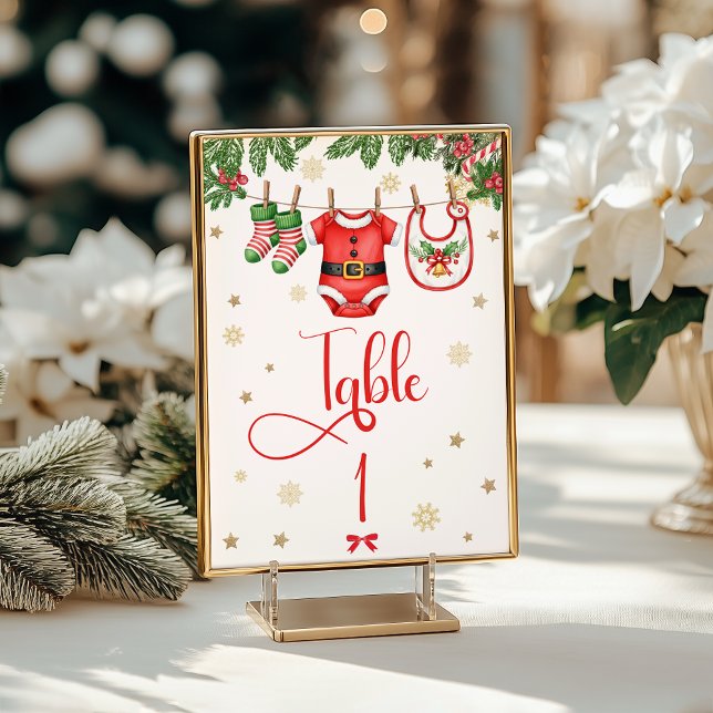Tarjeta De Mesa Christmas Baby Clothes Line Table Number (Subido por el creador)