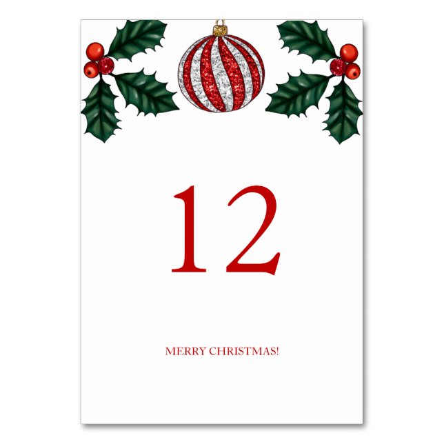 Tarjeta De Mesa Christmas Party Table number (Anverso)