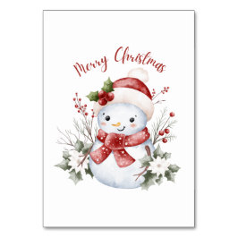 Tarjeta De Mesa Christmas Snowman Holiday Table Card
