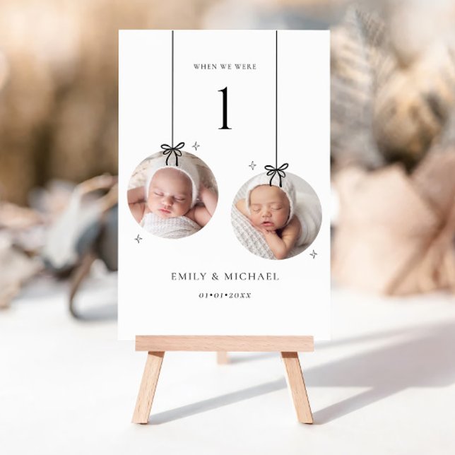 Tarjeta De Mesa Christmas When We Were Age Wedding Table Number (Subido por el creador)