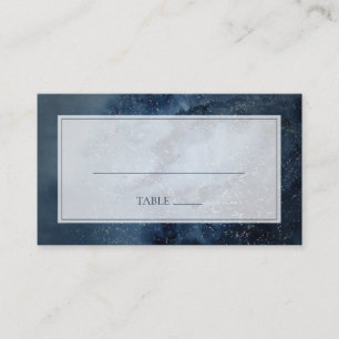 Tarjeta De Mesa Cielo nocturno celeste Boda plano plateado