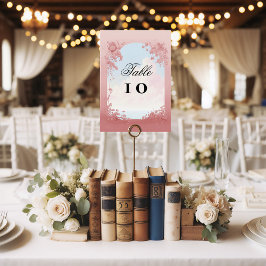 Tarjeta De Mesa Cielo soñado, boda de cuento de hadas