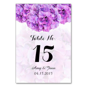 Tarjeta De Mesa Cifras de tabla de boda de hidrangea púrpura4