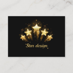 Tarjeta De Mesa Cinco estrellas de oro en negro