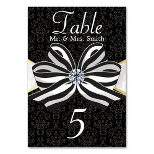Tarjeta De Mesa Cinta de diamante con patrón de damasco