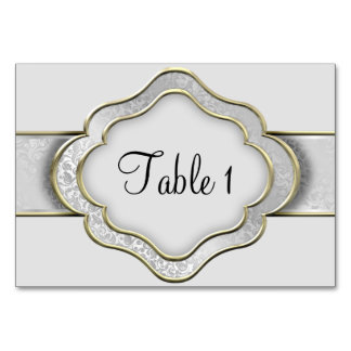 Tarjeta De Mesa Cinta de plata y oro