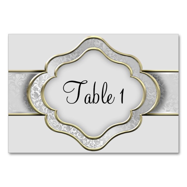 Tarjeta De Mesa Cinta de plata y oro (Anverso)
