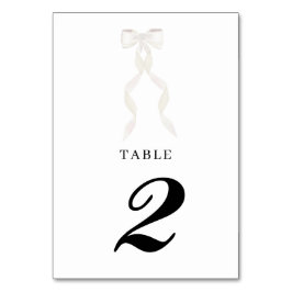 Tarjeta De Mesa Cinta de vaca blanca formal matrimonio elegante