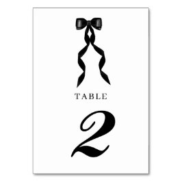 Tarjeta De Mesa Cinta de vaca negra formal matrimonio elegante