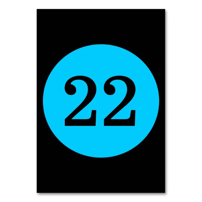 Tarjeta De Mesa Círculo azul negro y acuático (Anverso)