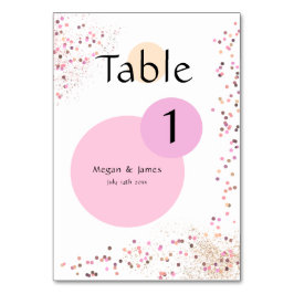 Tarjeta De Mesa Círculos confetti rosados