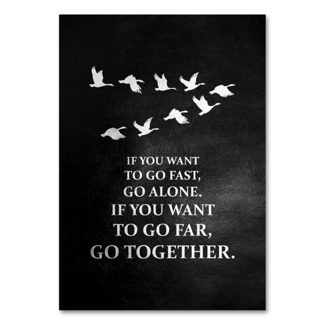 Tarjeta De Mesa Cita De Felicidad Si Quieres Ir Juntos (Anverso)