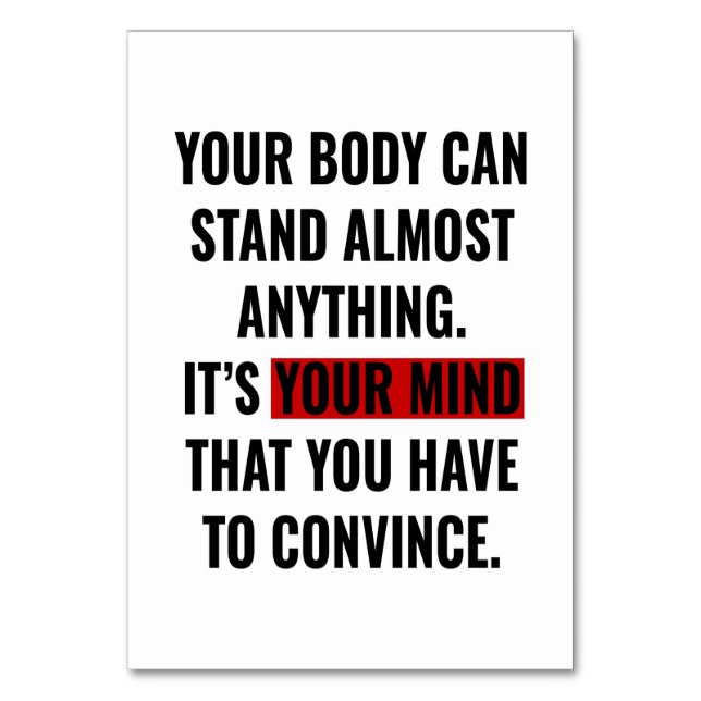 Tarjeta De Mesa Citas de entrenamiento motivacionales (Anverso)